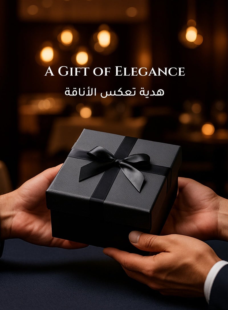 FIORICASA 4-PIECE Men's Tie & Bowtie Gift Set - Classic Black Micro-Check Patterned Necktie with Matching Bow Tie, Pocket Square and Cufflinks - Formal Business Suit Accessory Box - Image 5